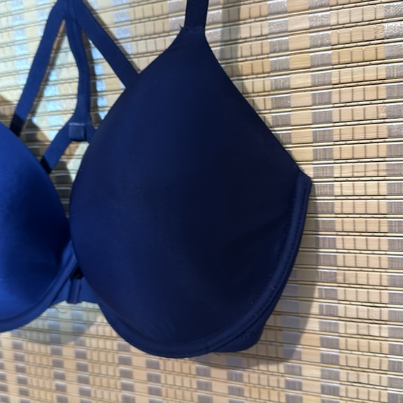 Victoria's Secret Lined Perfect Coverage Front Close Racerback Blue Bra 32DD - Picture 7 of 15
